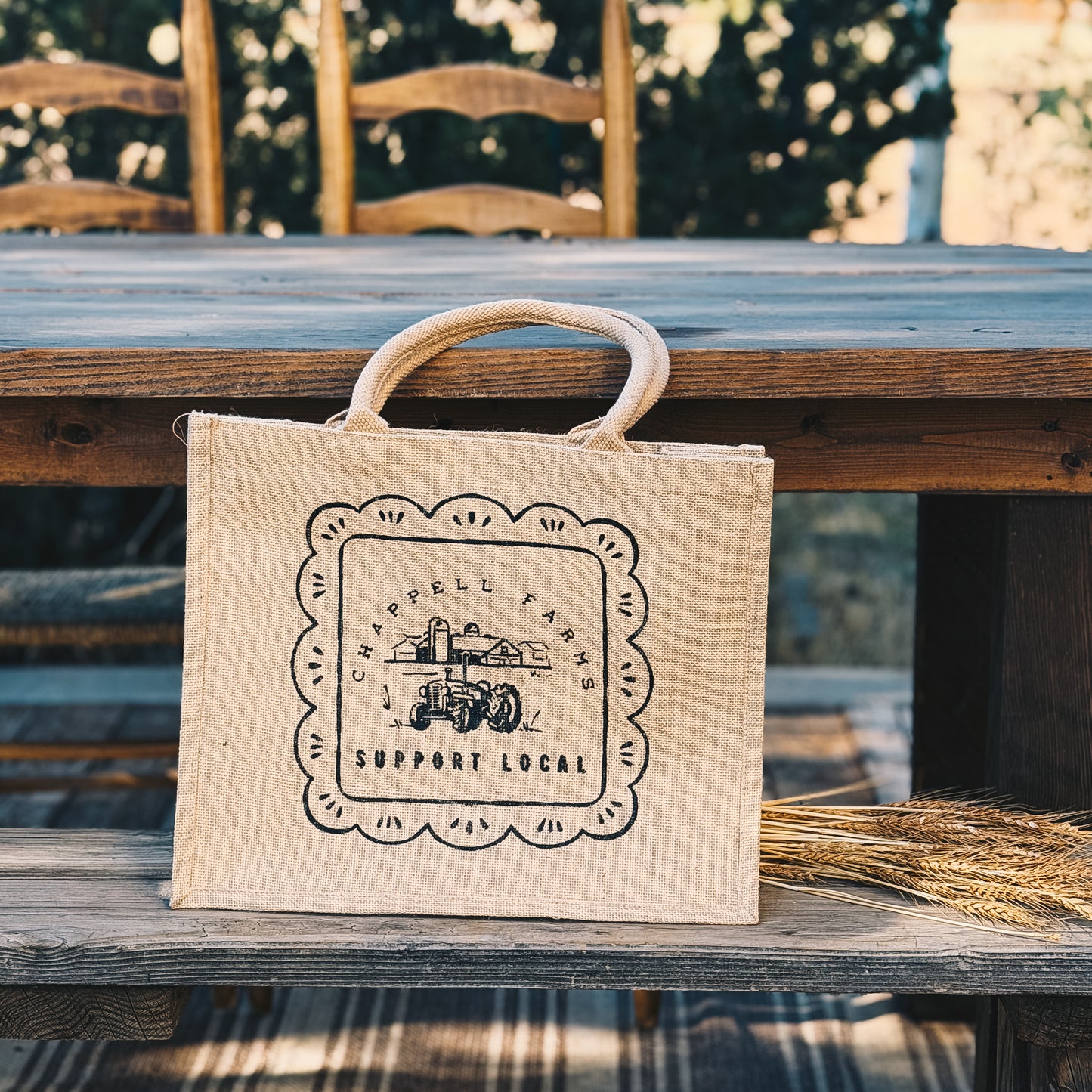 Burlap Market Tote