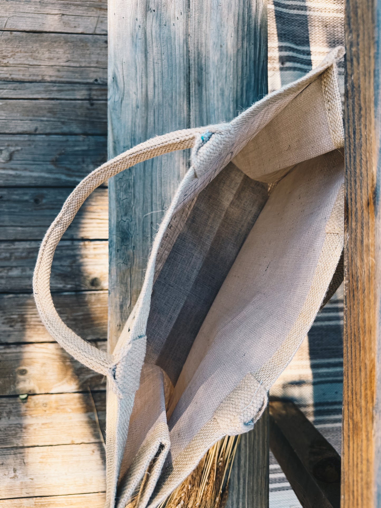 Burlap Market Tote