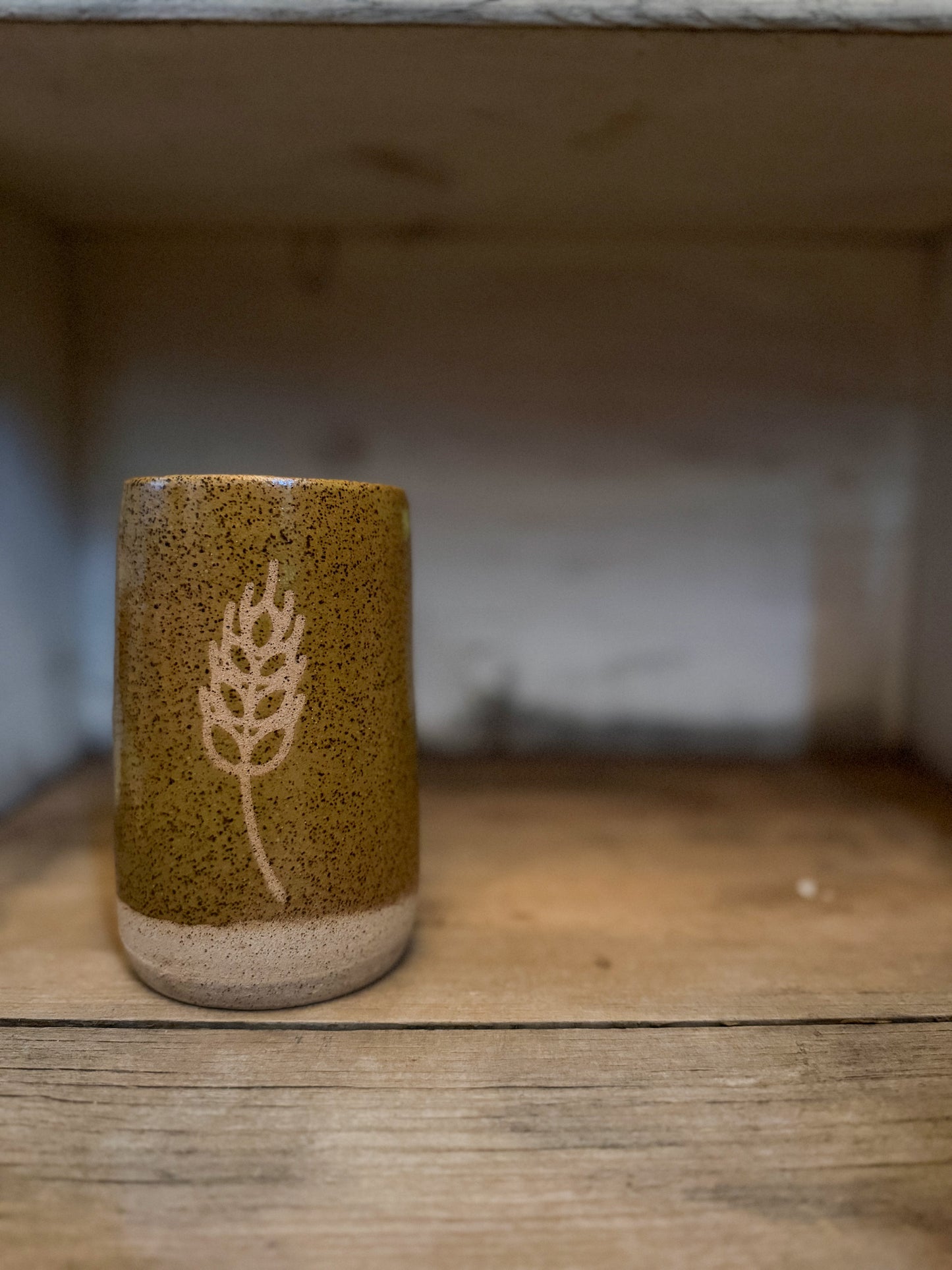 Handmade Cup- Spring Wheat (green)